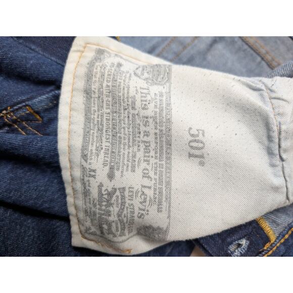 Levi’s 501 Original Fit Button Fly Jeans W38 L30 (Measures 26”) Classic Blue - Picture 7 of 10
